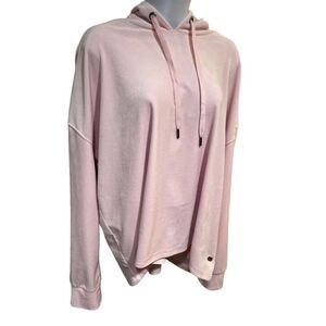 DNKY women’s size medium pink velvet  pullover hoodie